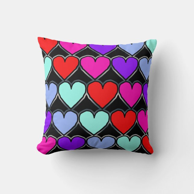 Valentines Day Hearts Pattern  Throw Pillow (Front)