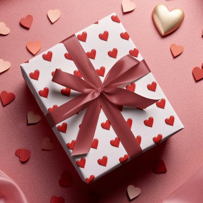 Valentine's Day Hearts Pattern Wrapping Paper