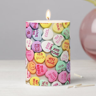 Valentine's Day Hearts Pillar Candle