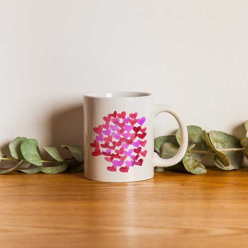 Valentines day hearts _ pink and magenta coffee mug