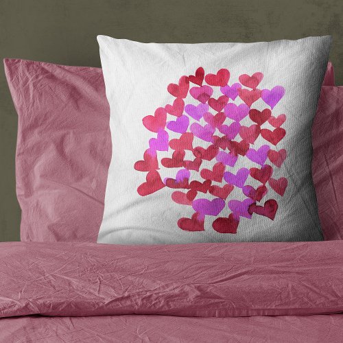 Valentines day hearts _ pink and magenta throw pillow