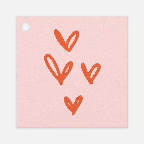 Valentines Day Hearts Pink Favor Tags