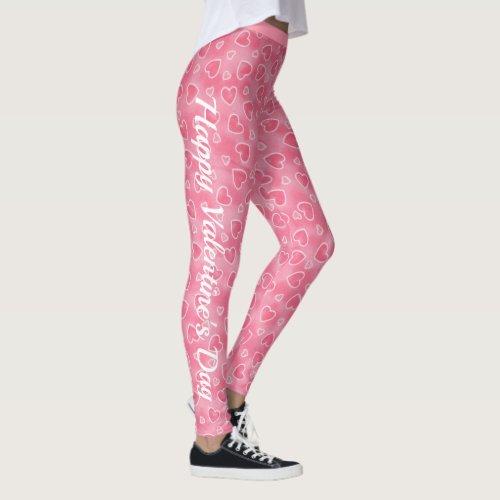 Valentines Day Hearts Pink Leggings Yoga Pants