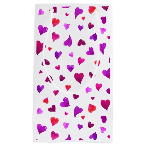 Valentines day hearts _ purple and viva magenta small gift bag