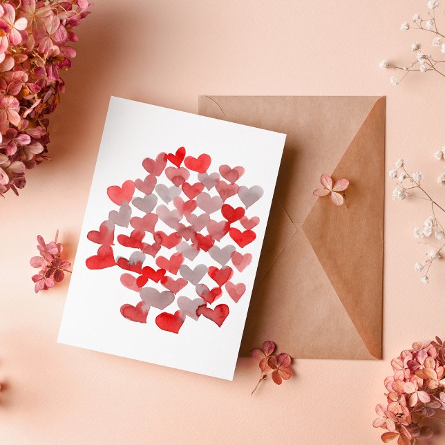 Valentine's day hearts - red and grey card (Creator Uploaded)