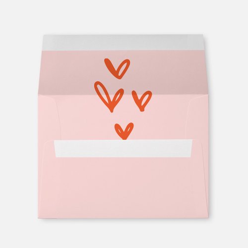 Valentines Day Hearts Red and Pink Envelope