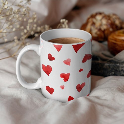 Valentines day hearts _ red coffee mug