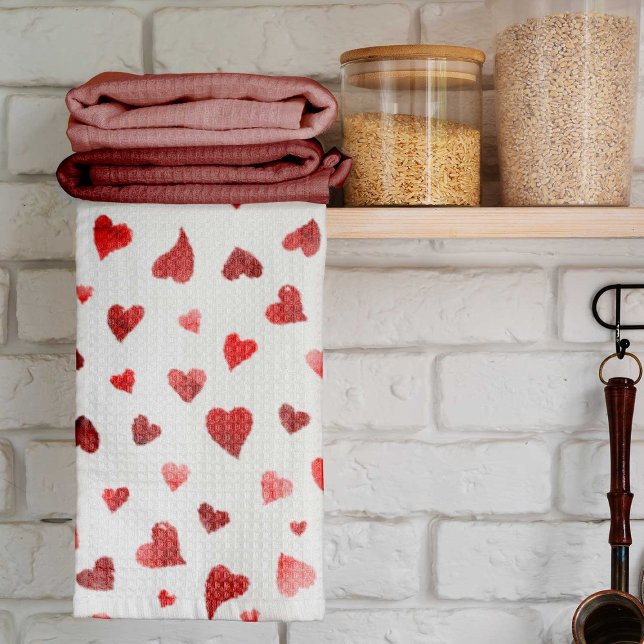 Valentine's day hearts - red kitchen towel (Creator Uploaded)