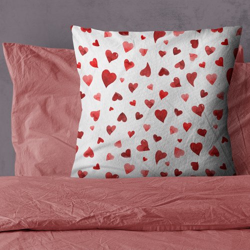 Valentines day hearts _ red throw pillow