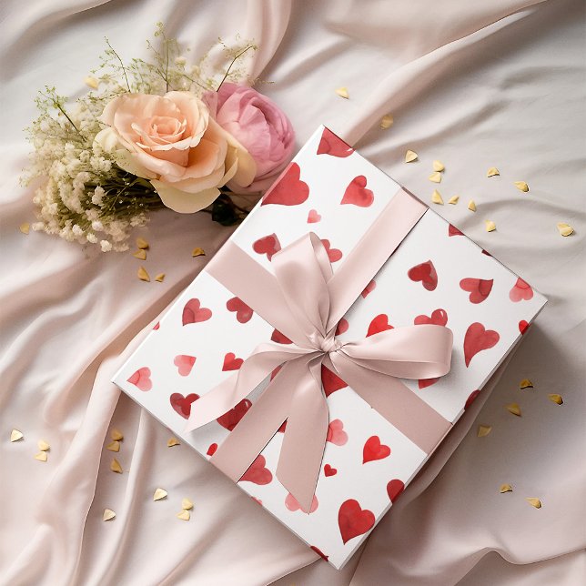 Valentine's day hearts - red wrapping paper sheets (Creator Uploaded)