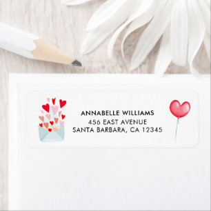 Valentine's Day Hearts Return Address Label