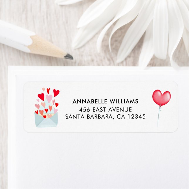 Valentine's Day Hearts Return Address Label (Insitu)