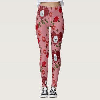 Valentine's Day; Hearts, Roses & Chocolate Kisses Leggings