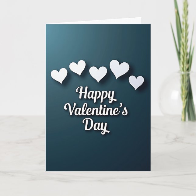 Valentines Day Hearts Simple Card (Front)