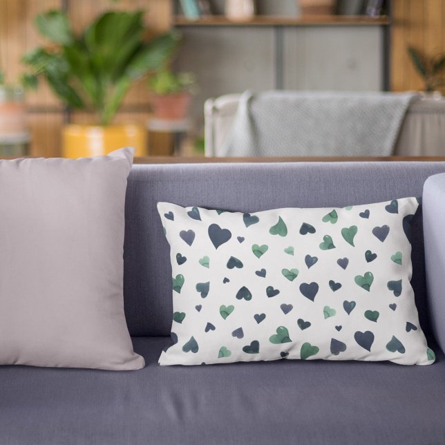 Valentine's day hearts - teal accent pillow (Creator Uploaded)