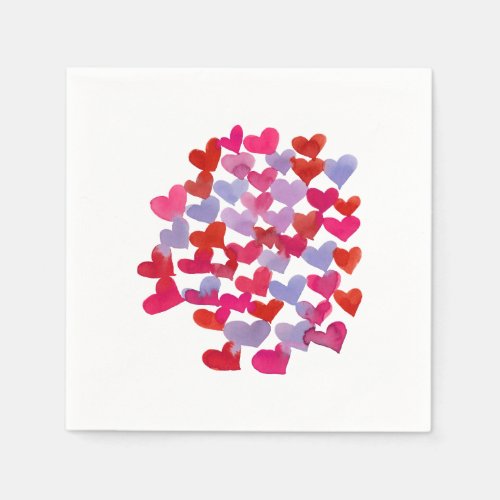 Valentines day hearts _ violet and magenta napkins