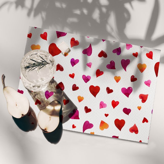 Valentine's day hearts - viva magenta and orange placemat (Creator Uploaded)