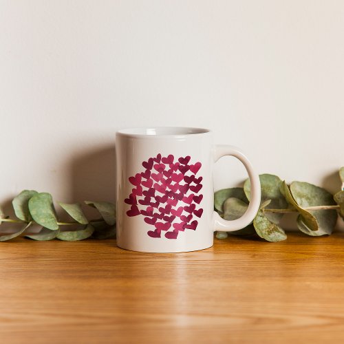 Valentines day hearts _ viva magenta  coffee mug