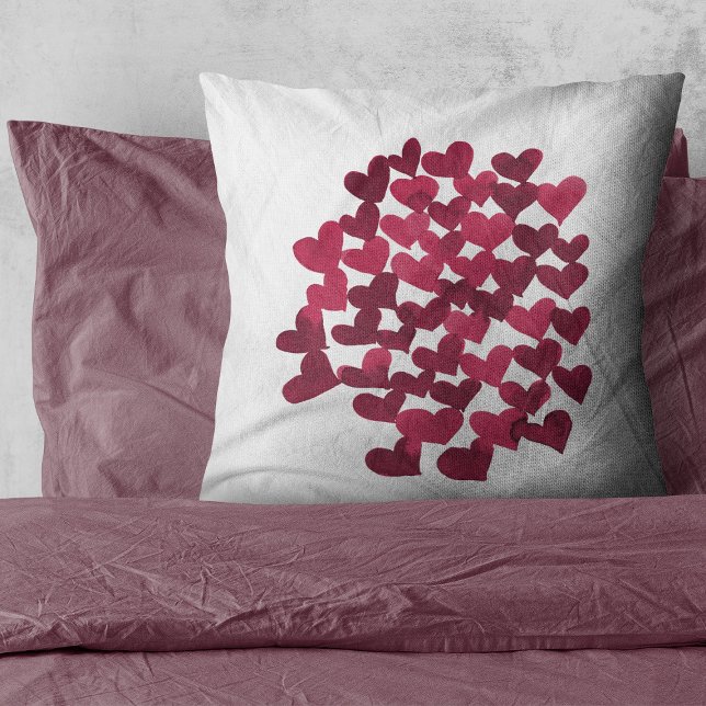 Valentine's day hearts - viva magenta  throw pillow (Creator Uploaded)