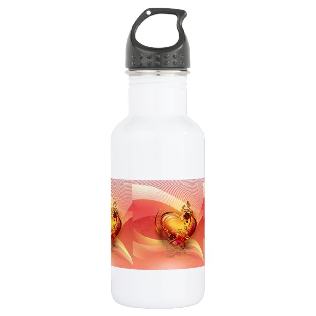 Valentine's Day Hearts Water Bottle (Front)