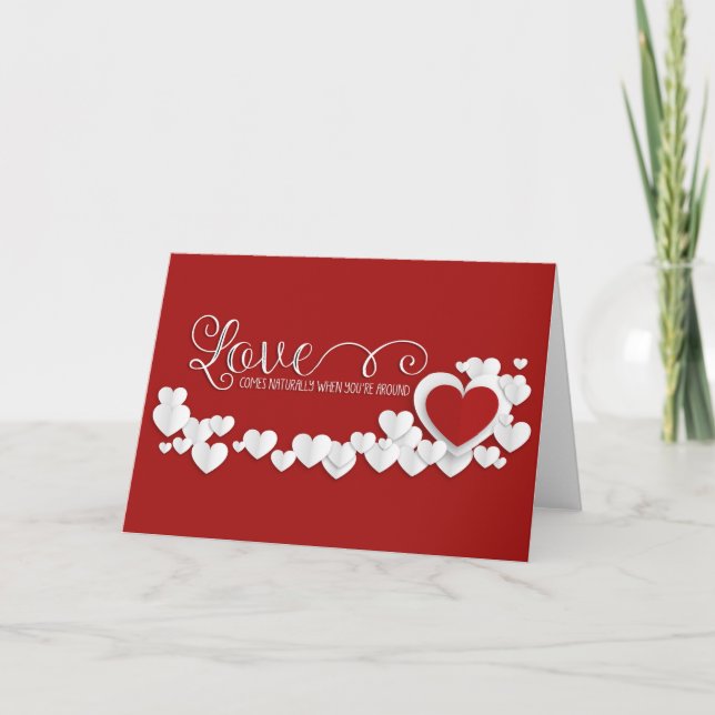 Valentine's Day - Hearts Wave & Love WA Holiday Card (Front)