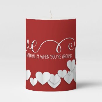 Valentine's Day - Hearts Wave & Love Wa Pillar Candle by steelmoment at Zazzle