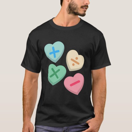 ValentineS Day Hearts With Math Symbols T_Shirt