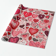 Valentine's day hearts Wrapping Paper