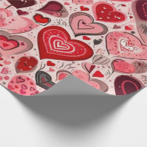 Valentine's day hearts Wrapping Paper