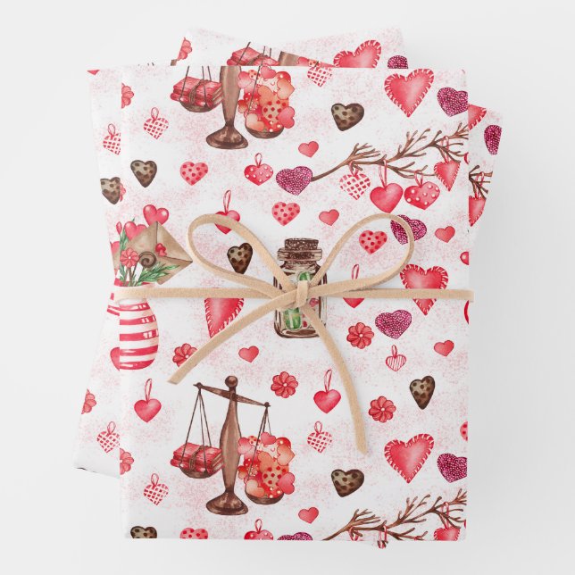 Valentine's Day Hearts  Wrapping Paper Sheets (In situ)
