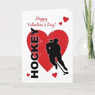 Valentine's Day Hockey Hearts (female) Holiday Card