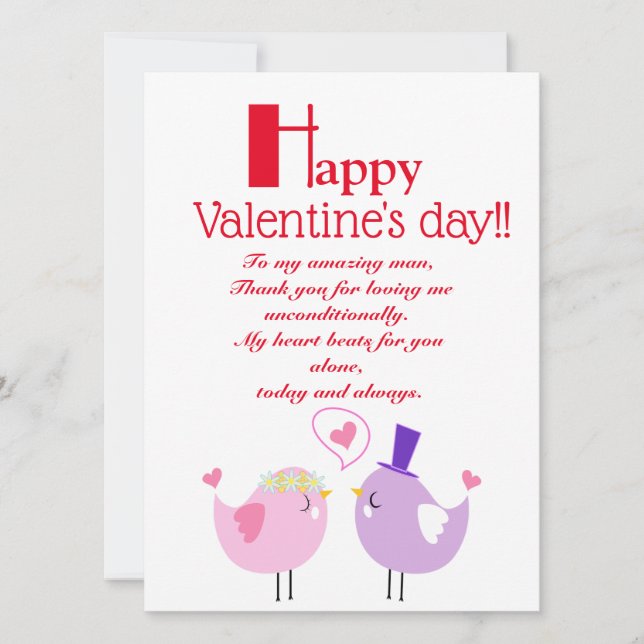 Valentine's day   holiday card (Front)