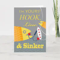 Valentine's Day Hook Line and Sinker Fishing Theme Card