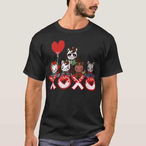 Valentines day Horror Movies Unicorn XOXO Valenti T_Shirt