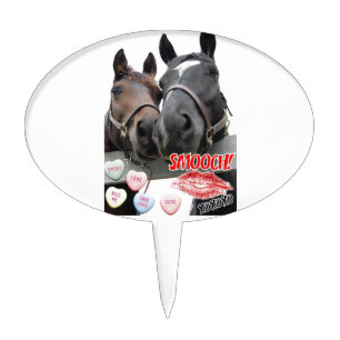 Valentine's Day Horses Cake Topper
