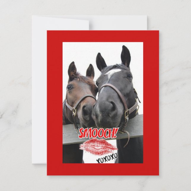 Valentine's Day Horses Holiday Card (Front)