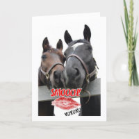 Valentine's Day Horses Holiday Card