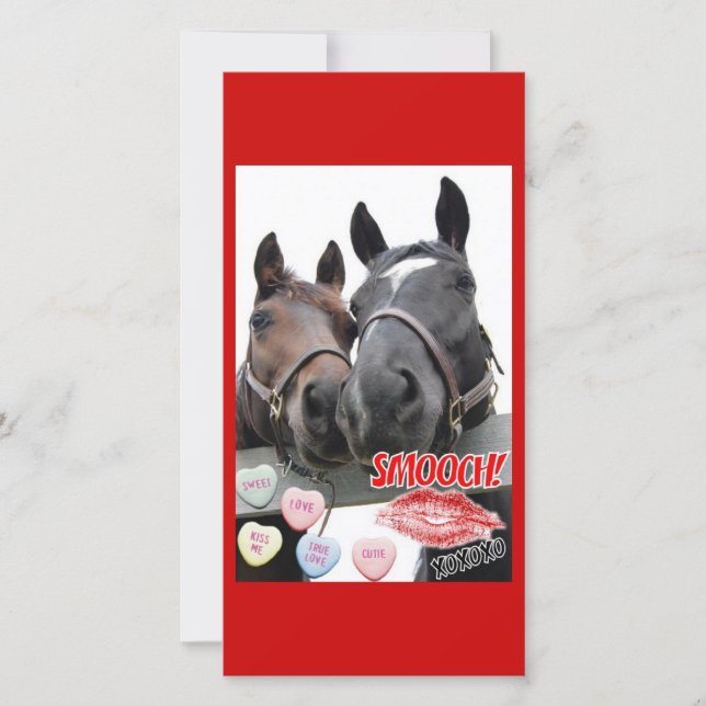 Valentine's Day Horses Holiday Card (Front)