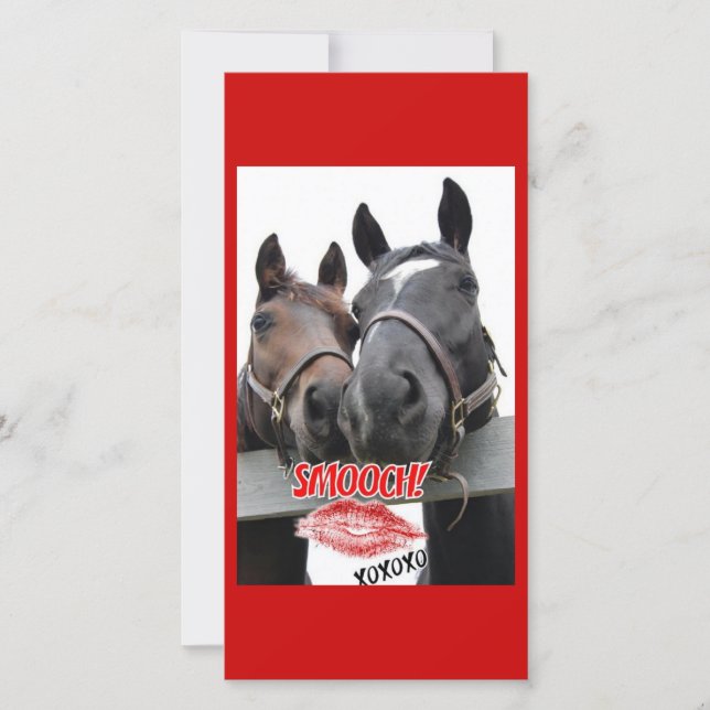 Valentine's Day Horses Holiday Card (Front)