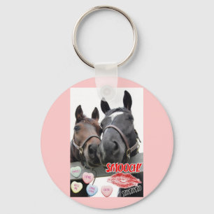 Valentine's Day Horses Keychain