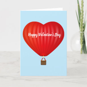 Valentine's Day Hot Air Balloon Holiday Card