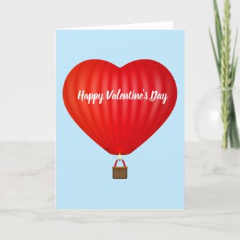 Valentine's Day Hot Air Balloon  Holiday Card by paul68 at Zazzle