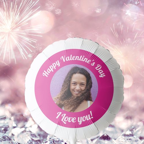 Valentines Day hot pink photo girl Balloon
