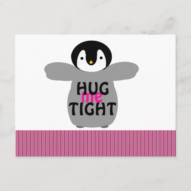 Valentine's Day Hug Me Tight Love Postcard (Front)