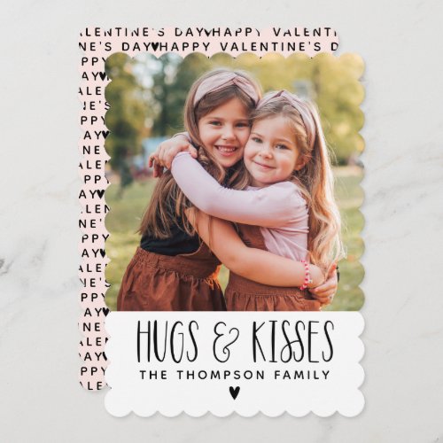 Valentines Day Hugs Kisses Photo Holiday Card