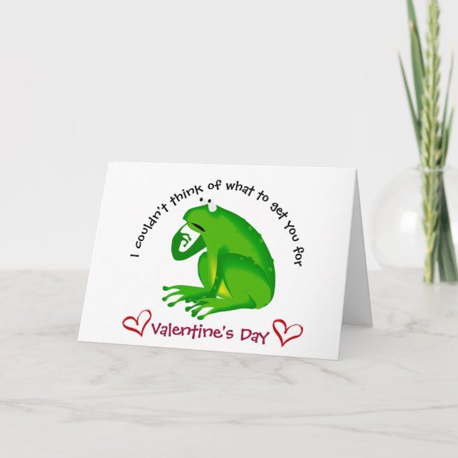 VAlentine's Day Humor, cute Frog Card (Front)