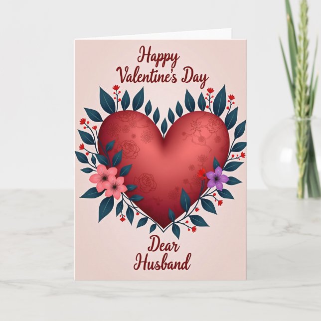 Valentines Day Husband Textured Card (Front)