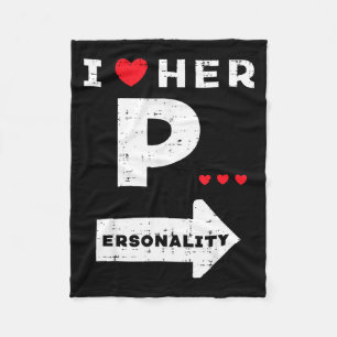 Valentines Day I Love Her Ity Matching Couple Men Fleece Blanket