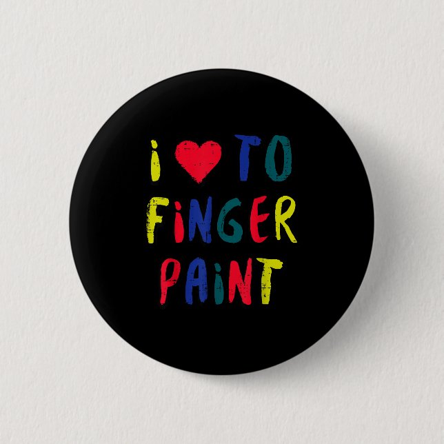 Valentines Day I Love To Finger Paint Matching Cou Button (Front)