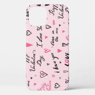 Valentine's Day: 'I Love You' Background. iPhone 12 Case